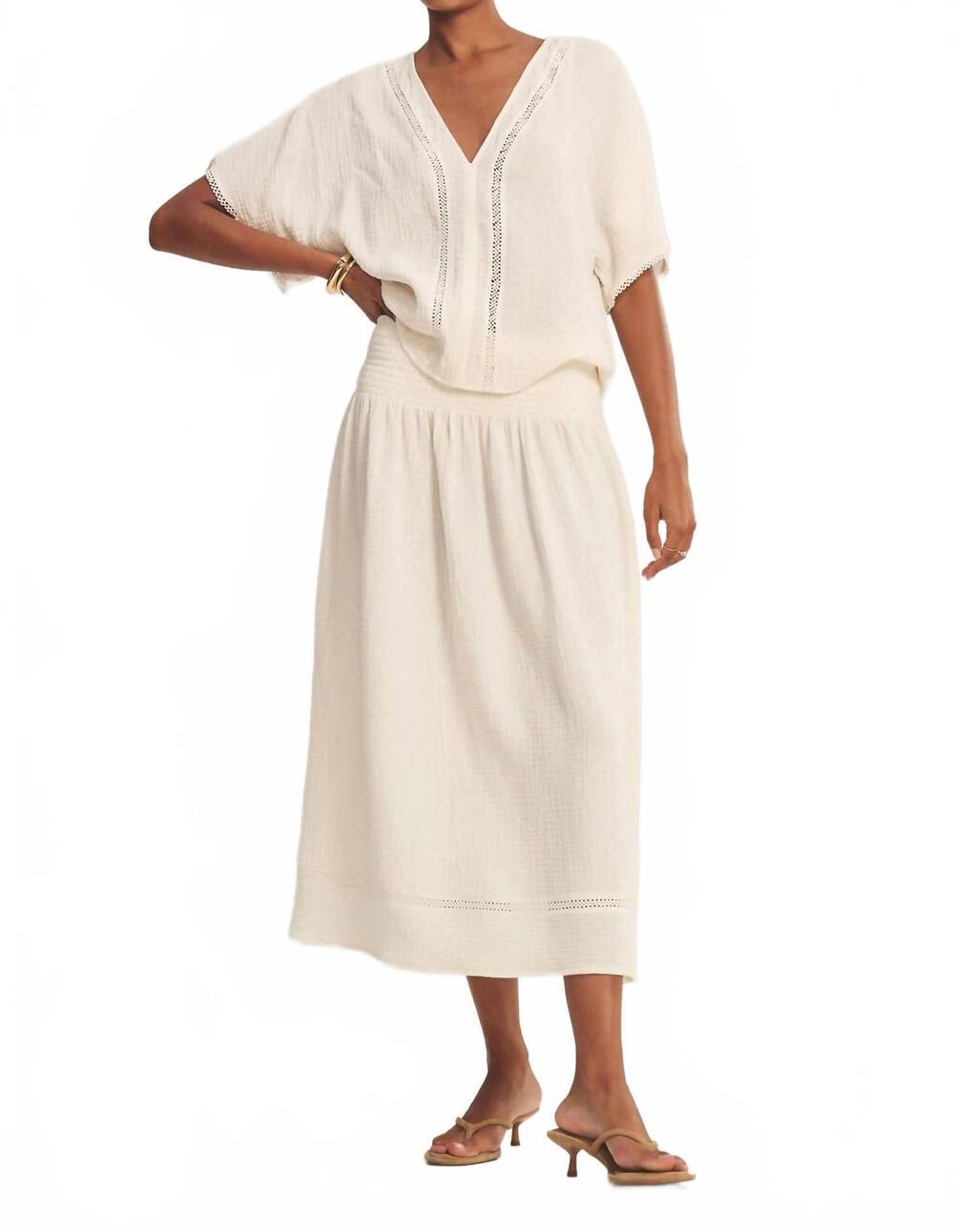 NEW VELVET BY GRAHAM & SPENCER mazie midi skirt in coconut